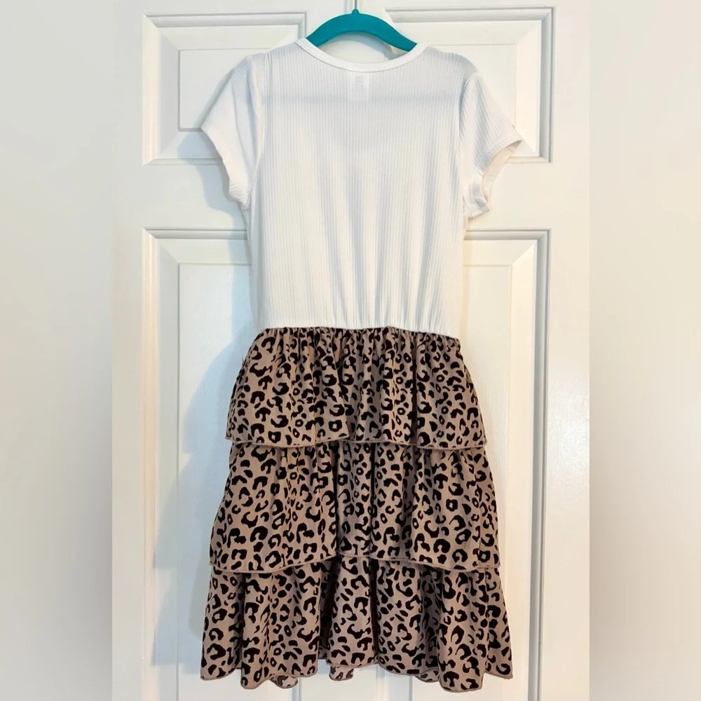 Lily Bleu and Rhinestone Heart Leopard Print Dress (Little Kid)